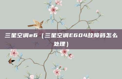 三星空调e6（三星空调E604故障码怎么处理）