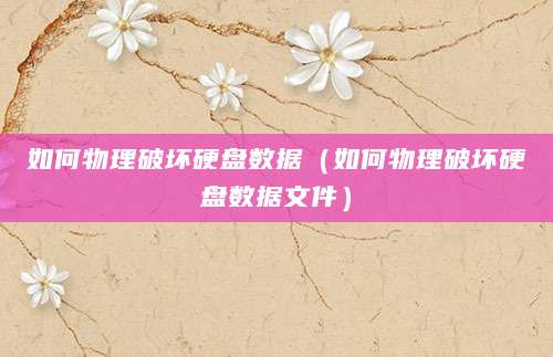 如何物理破坏硬盘数据（如何物理破坏硬盘数据文件）