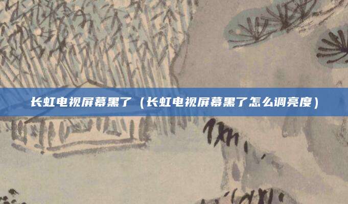 长虹电视屏幕黑了（长虹电视屏幕黑了怎么调亮度）
