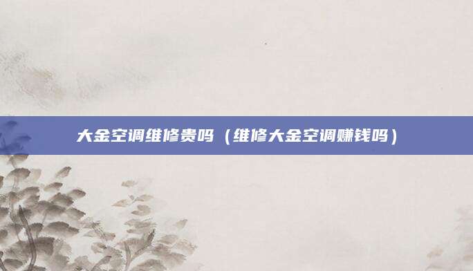 大金空调维修贵吗（维修大金空调赚钱吗）