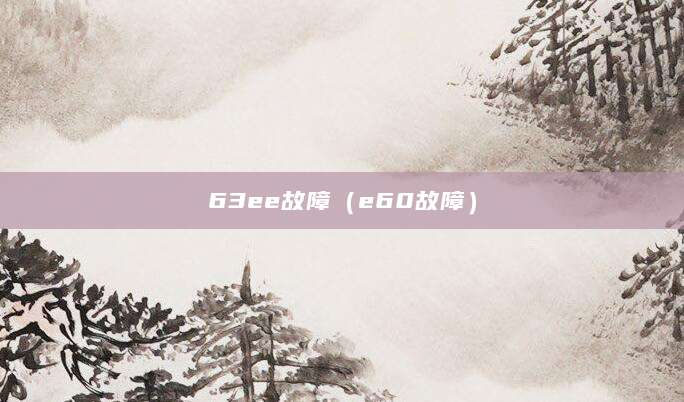 63ee故障（e60故障）