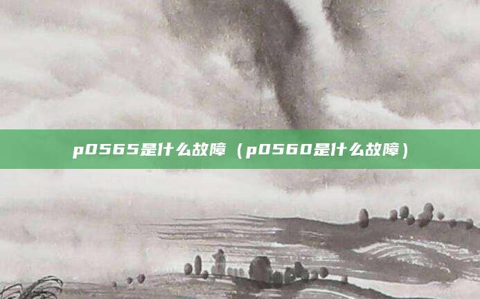 p0565是什么故障（p0560是什么故障）