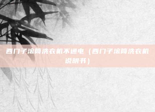 西门子滚筒洗衣机不通电(西门子滚筒洗衣机说明书)