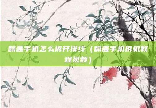 翻盖手机怎么拆开排线(翻盖手机拆机教程视频)