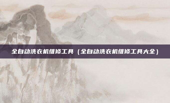 全自动洗衣机维修工具(全自动洗衣机维修工具大全)