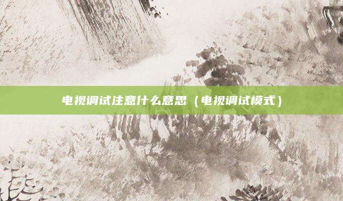 电视调试注意什么意思（电视调试模式）