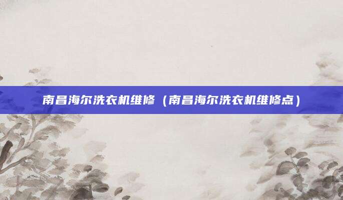 南昌海尔洗衣机维修（南昌海尔洗衣机维修点）