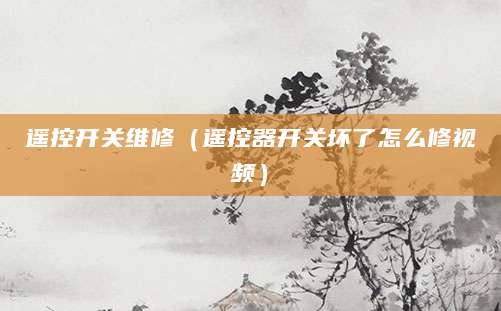 遥控开关维修（遥控器开关坏了怎么修视频）
