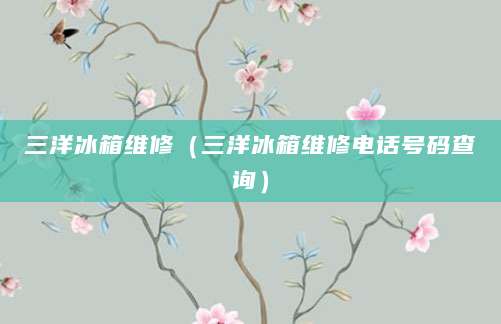三洋冰箱维修（三洋冰箱维修电话号码查询）