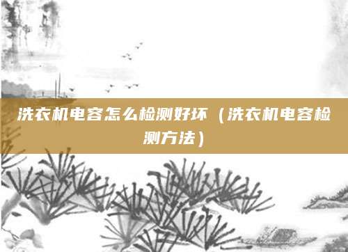 洗衣机电容怎么检测好坏（洗衣机电容检测方法）