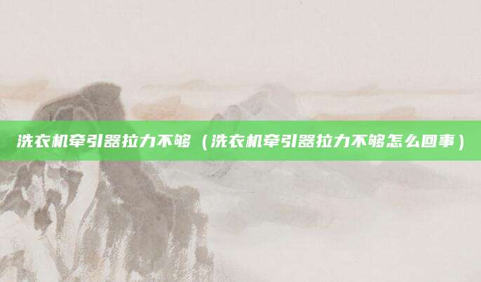 洗衣机牵引器拉力不够（洗衣机牵引器拉力不够怎么回事）