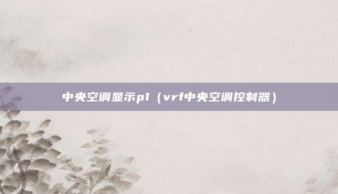 中央空调显示p1(vrf中央空调控制器)