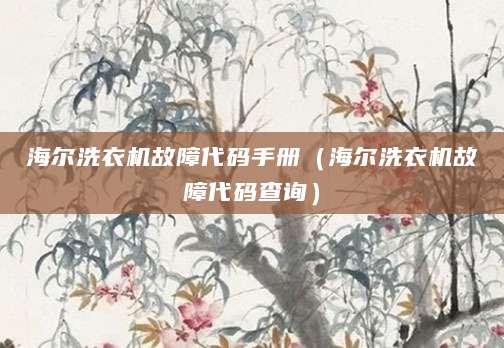 海尔洗衣机故障代码手册（海尔洗衣机故障代码查询）