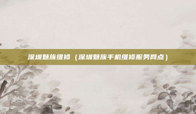 深圳魅族维修（深圳魅族手机维修服务网点）