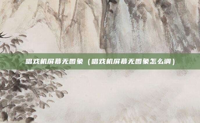 唱戏机屏幕无图象(唱戏机屏幕无图象怎么调)