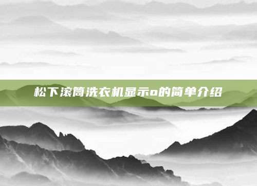 松下滚筒洗衣机显示o的简单介绍