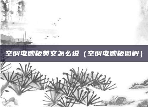 空调电脑板英文怎么说（空调电脑板图解）