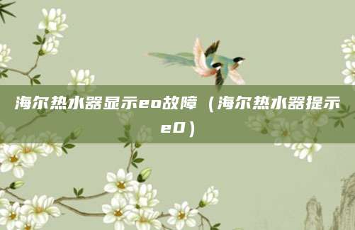 海尔热水器显示eo故障(海尔热水器提示e0)