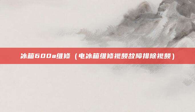 冰箱600a维修（电冰箱维修视频故障排除视频）