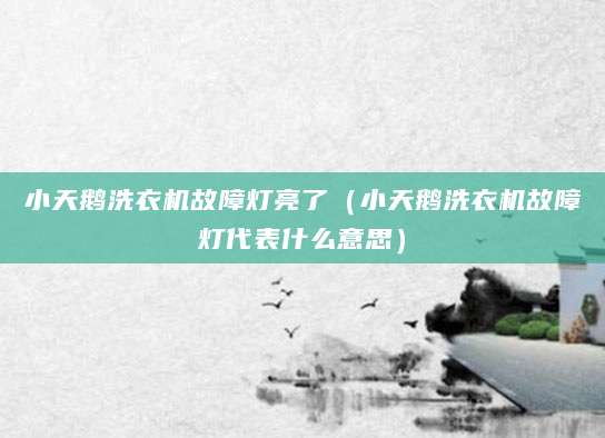 小天鹅洗衣机故障灯亮了（小天鹅洗衣机故障灯代表什么意思）