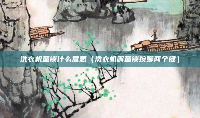 洗衣机童锁什么意思（洗衣机解童锁按哪两个键）