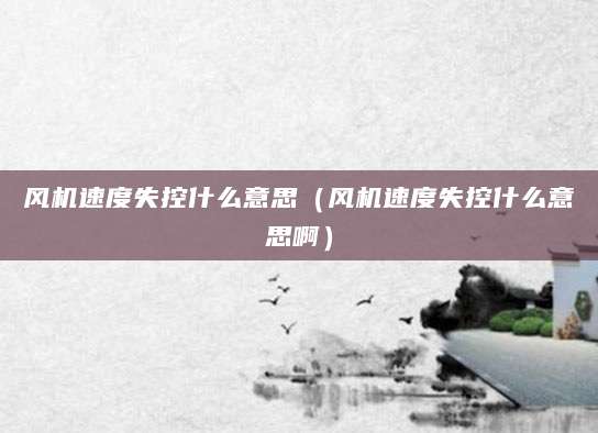 风机速度失控什么意思（风机速度失控什么意思啊）