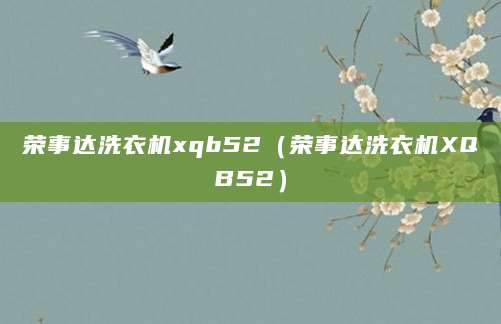 荣事达洗衣机xqb52（荣事达洗衣机XQB52）