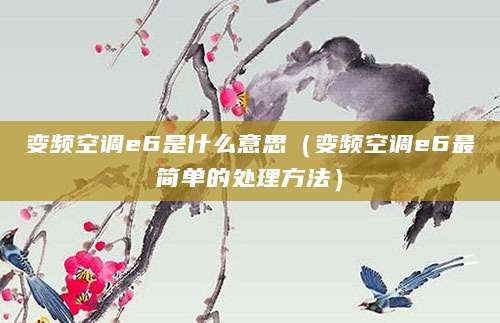 变频空调e6是什么意思（变频空调e6最简单的处理方法）