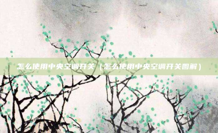 怎么使用中央空调开关（怎么使用中央空调开关图解）