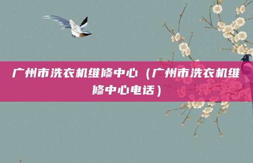 广州市洗衣机维修中心(广州市洗衣机维修中心电话)