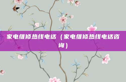 家电维修热线电话（家电维修热线电话咨询）