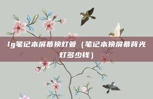 lg笔记本屏幕换灯管（笔记本换屏幕背光灯多少钱）