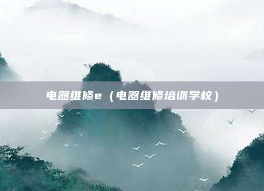 电器维修e（电器维修培训学校）