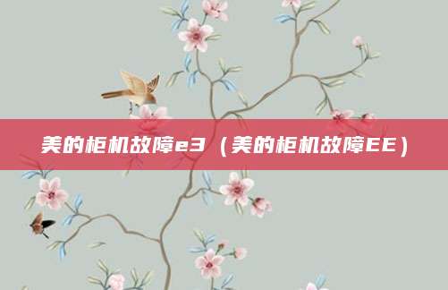 美的柜机故障e3(美的柜机故障EE)