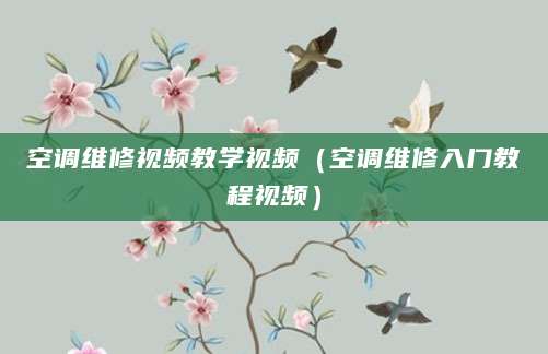 空调维修视频教学视频(空调维修入门教程视频)