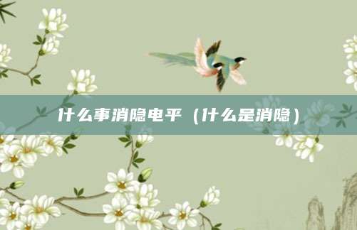 什么事消隐电平(什么是消隐)