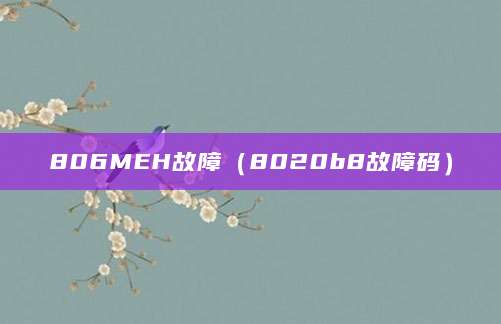 806MEH故障(8020b8故障码)