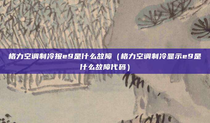 格力空调制冷报e9是什么故障(格力空调制冷显示e9是什么故障代码)
