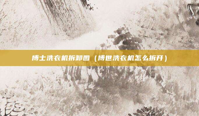 博士洗衣机拆卸图（博世洗衣机怎么拆开）