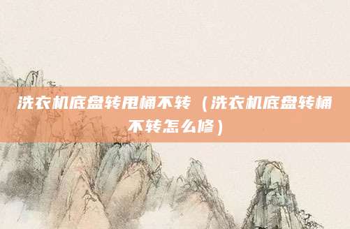 洗衣机底盘转甩桶不转（洗衣机底盘转桶不转怎么修）