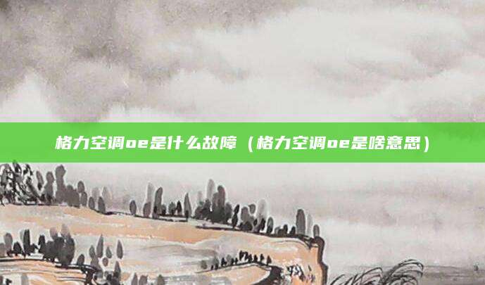 格力空调oe是什么故障（格力空调oe是啥意思）