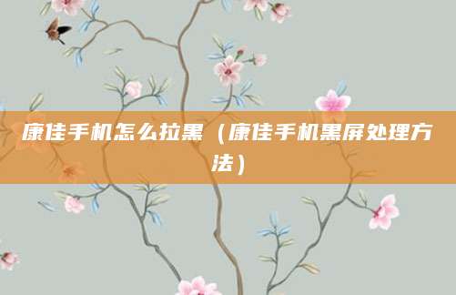 康佳手机怎么拉黑（康佳手机黑屏处理方法）