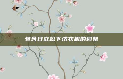 包含日立松下洗衣机的词条