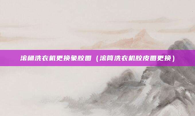 滚桶洗衣机更换象胶圈（滚筒洗衣机胶皮圈更换）