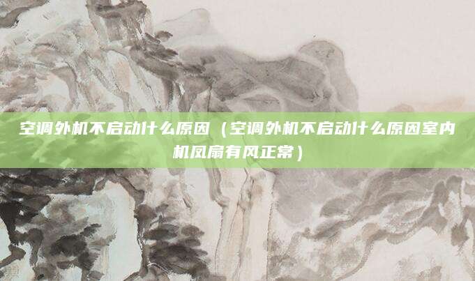 空调外机不启动什么原因（空调外机不启动什么原因室内机凤扇有风正常）