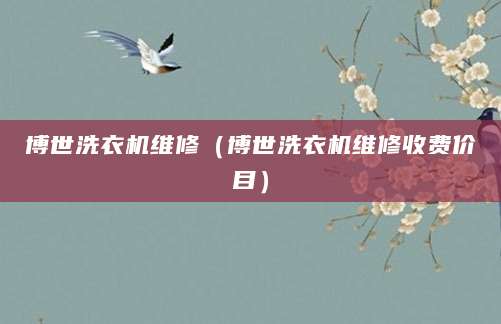 博世洗衣机维修（博世洗衣机维修收费价目）