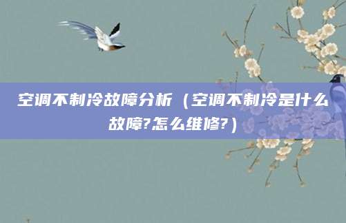 空调不制冷故障分析（空调不制冷是什么故障?怎么维修?）