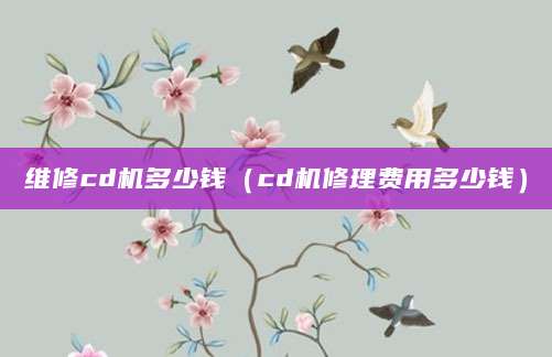 维修cd机多少钱（cd机修理费用多少钱）