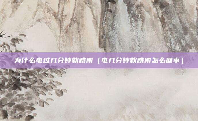 为什么电过几分钟就跳闸（电几分钟就跳闸怎么回事）
