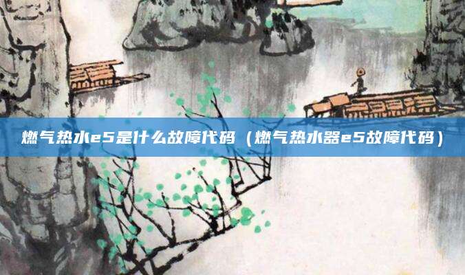 燃气热水e5是什么故障代码（燃气热水器e5故障代码）